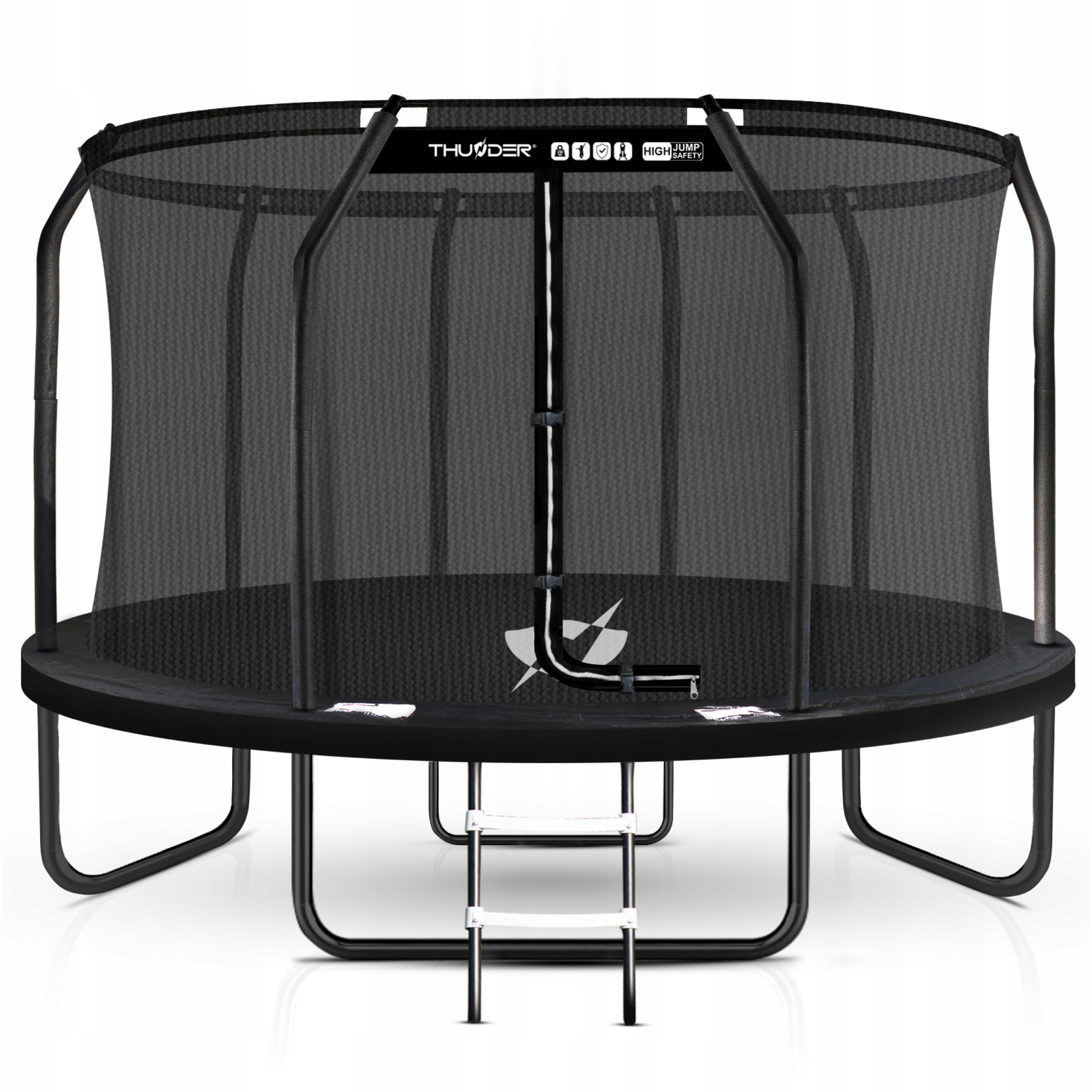 Trampolina ogrodowa 14ft 427CM mata do skakania dla dzieci drabinka Thunder